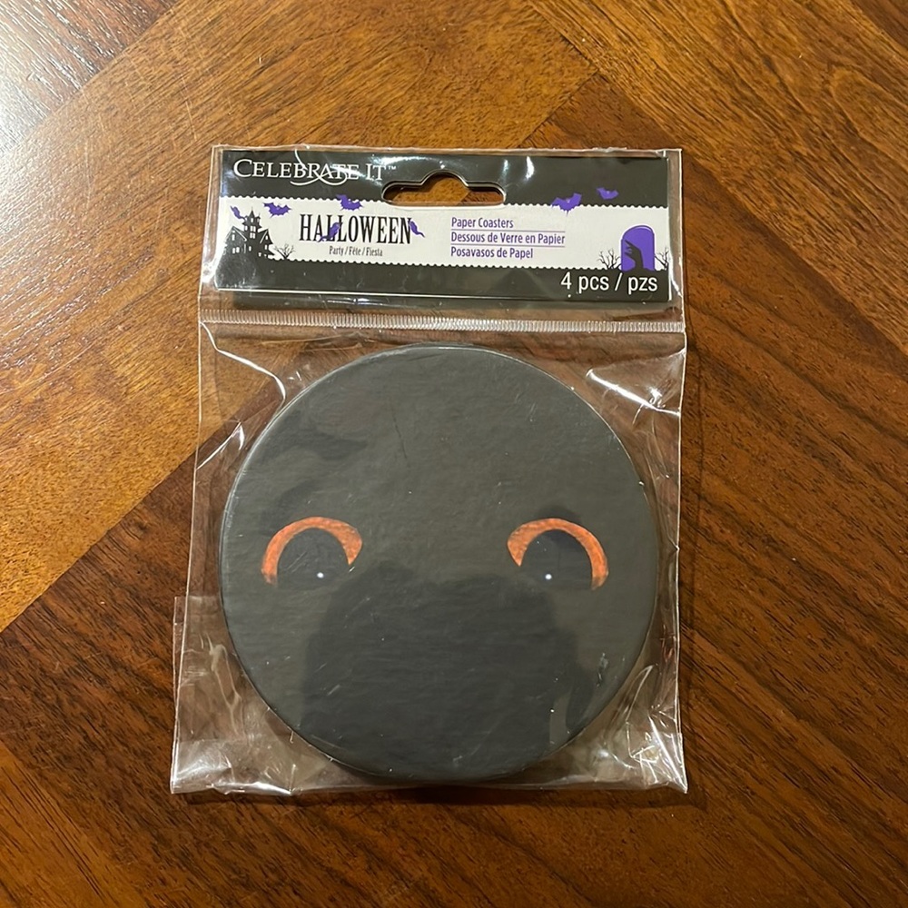 SET OF 4 CAT EYES PAPER COASTERS